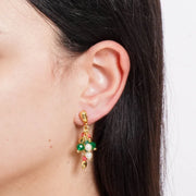 Orecchini in Metallo con Murano Stone pietre multicolor pendenti