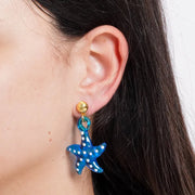 Orecchini in Metallo con Murano Stone stella marina turchese