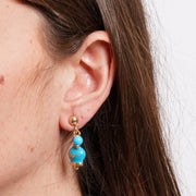 Orecchini in Metallo pendenti con campanella azzurra e scritta capri