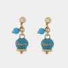 Orecchini in Metallo pendenti con campanella azzurra e scritta capri