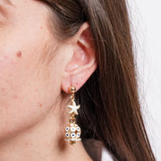 Orecchini in Metallo pendenti con campanella e stella marina