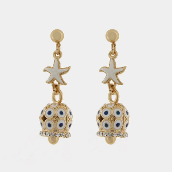 Orecchini in Metallo pendenti con campanella e stella marina CAPRI - gioiello BySimon