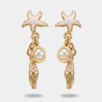 Orecchini con conchiglie e stelle marine bianche | collana con conchiglie | BYSIMON