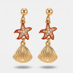 Orecchini con conchiglie e stelle marine rosse | gioielli con conchiglie | BYSIMON