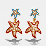 Orecchini in Metallo pendenti con stelle marine colorate BYS - gioiello BySimon