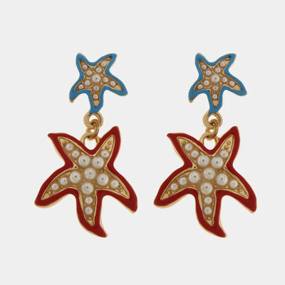 Orecchini in Metallo pendenti con stelle marine colorate BYS - gioiello BySimon