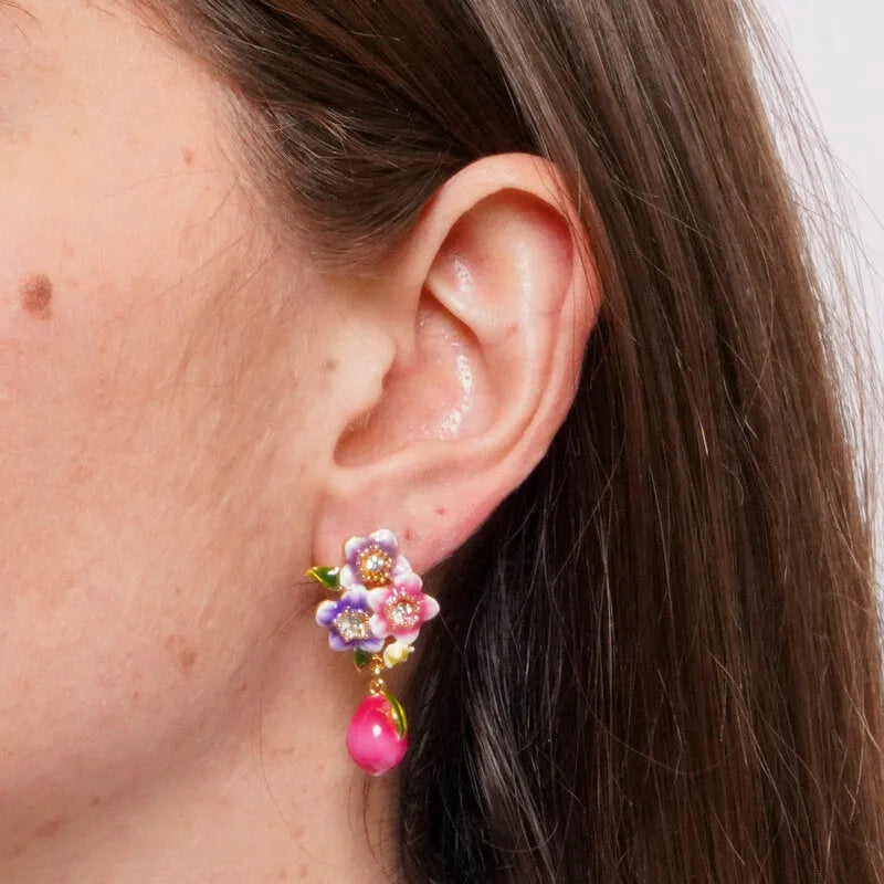 Orecchini in Metallo Pendenti con fiori