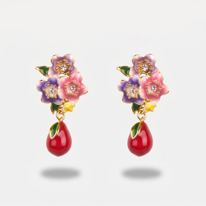 Orecchini in Metallo Pendenti con fiori - BYSIMON gioielli