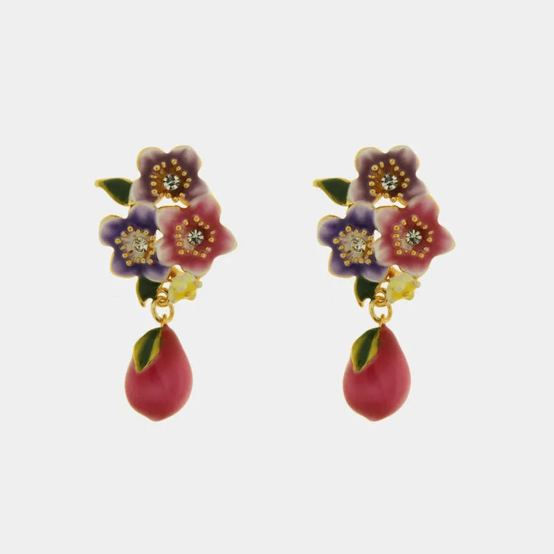 Orecchini in Metallo Pendenti con fiori
