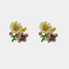 Orecchini in Metallo Pendenti margherita dorata fiore bianco