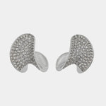Orecchini in Metallo design moderno con cristalli bianchi COEUR - gioiello BySimon