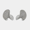 Orecchini in Metallo design moderno con cristalli bianchi