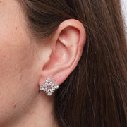 Orecchini in Metallo a lobo forma di croce con cristalli