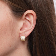 Orecchini in Metallo semicerchio con pavè di cristalli