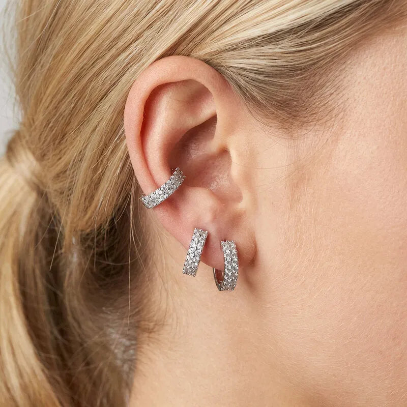 Orecchini in Metallo Set da sei  cerchietti con cristalli