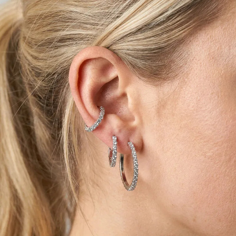 Orecchini in Metallo Set da sei  cerchietti con cristalli