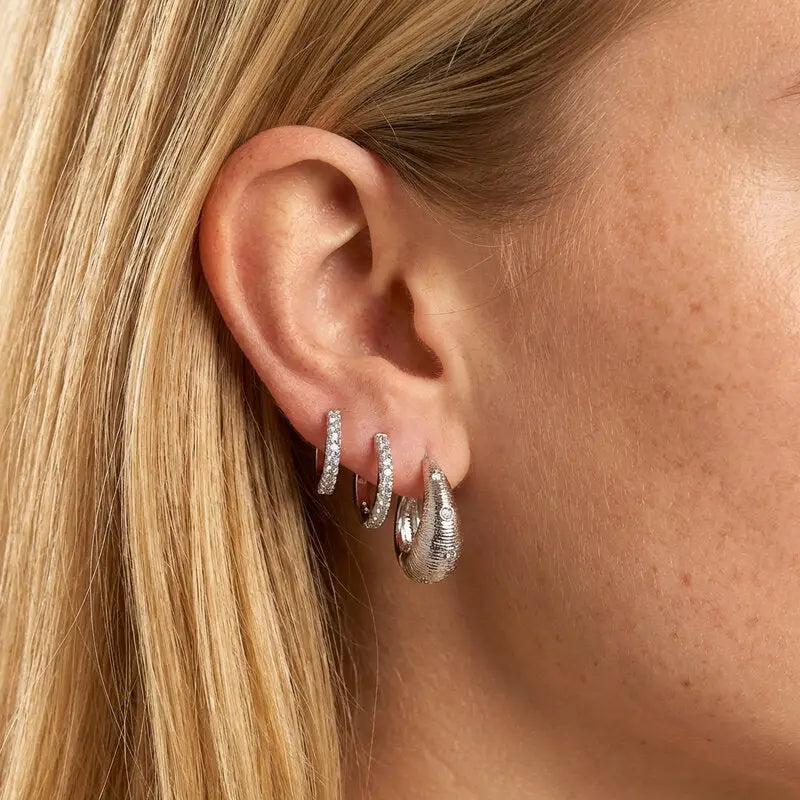 Orecchini in Metallo Set da sei con cristalli