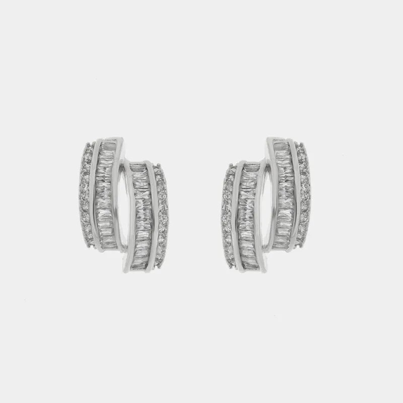 Orecchini in Metallo baguette con cristalli