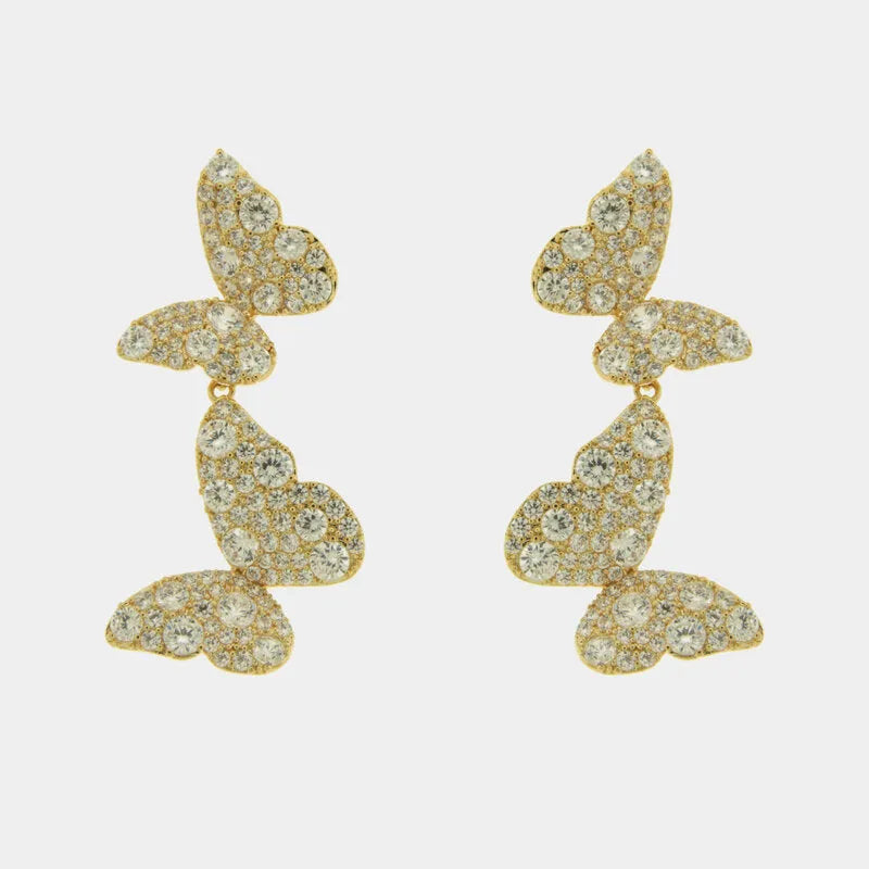 Orecchini in Metallo pendenti oro farfalle