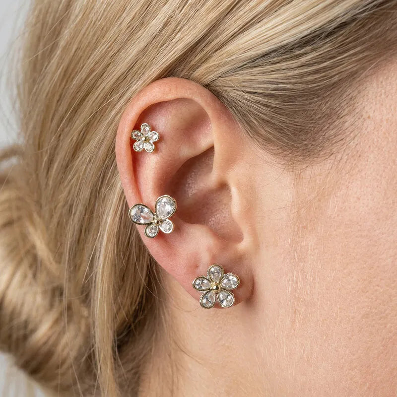 Orecchini in Metallo Set da sei farfalle e fiori