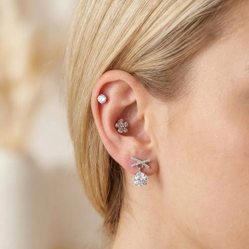 Orecchini in Metallo Set da sei con cristalli