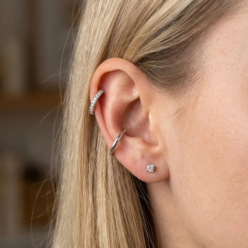Orecchini in Metallo set da sei con punto luce e mini hoop