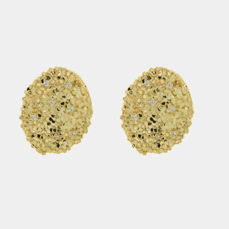 Orecchini in Metallo dorato ovali con cristalli