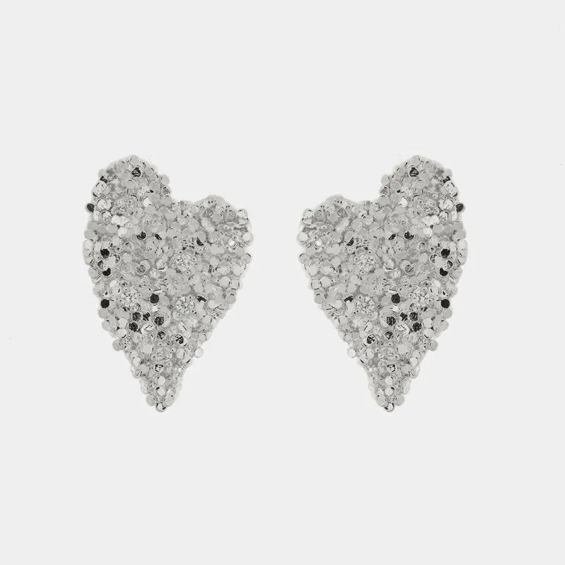 Orecchini in Metallo cuore di cristalli