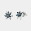 Orecchini in Metallo Lobo Fiore Turchese Cristalli