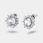 Orecchini in Metallo Lobo Margherita Argento Strass - BYSIMON gioielli