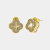 Orecchini in Metallo Lobo Quadrifoglio Oro Strass