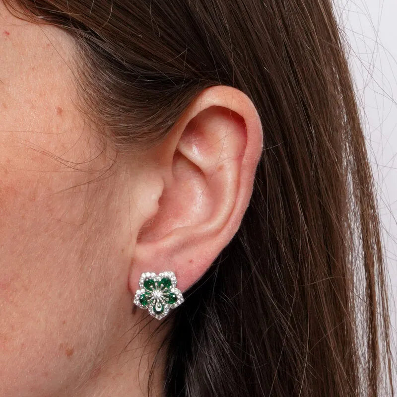 Orecchini in Metallo Lobo Stella Verde Smeraldo