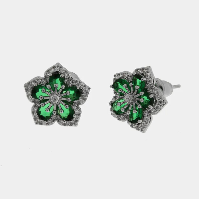 Orecchini in Metallo Lobo Stella Verde Smeraldo