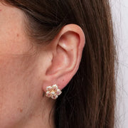 Orecchini in Metallo Lobo Stella Rosa Strass