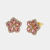 Orecchini in Metallo Lobo Stella Rosa Strass