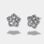 Orecchini in Metallo Lobo Tondo Argento Strass - BYSIMON gioielli