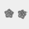 Orecchini in Metallo Lobo Tondo Argento Strass