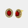 Orecchini in Metallo Lobo Tondo Rosso Oro