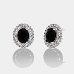 Orecchini in Metallo Lobo Tondo Nero Argento - BYSIMON gioielli