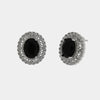 Orecchini in Metallo Lobo Tondo Nero Argento