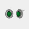 Orecchini in Metallo Lobo Tondo Verde Smeraldo