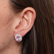 Orecchini in Metallo Lobo Ovale Rosa Corallo