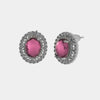 Orecchini in Metallo Lobo Ovale Rosa Corallo