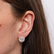 Orecchini in Metallo Lobo Ovale Oro Strass