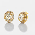 Orecchini in Metallo Lobo Ovale Oro Strass - BYSIMON gioielli