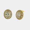 Orecchini in Metallo Lobo Ovale Oro Strass