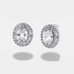 Orecchini in Metallo Lobo Ovale Argento Strass - BYSIMON gioielli