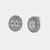 Orecchini in Metallo Lobo Ovale Argento Strass