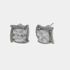 Orecchini in Metallo Lobo Quadrato Argento Strass