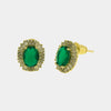 Orecchini in Metallo Lobo Goccia Verde Oro